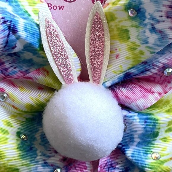 JOJO SIWA, LIMITED EDITION BUNNY WITH GLITTER EARS TIE DYE  BOW - Picture 2 of 4